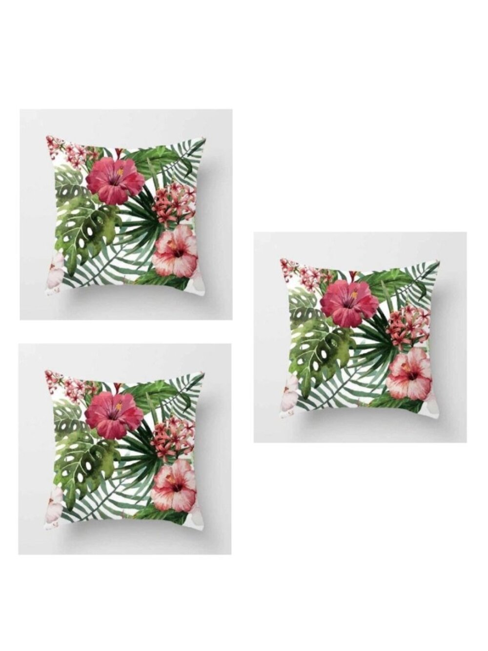 3brand new Hibiscus 🌺 and Ixora Pillow Covers